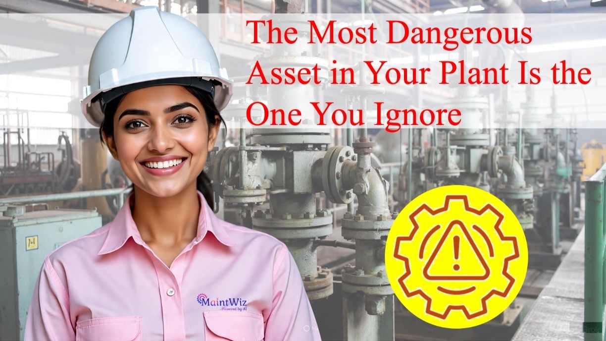 Female plant engineer standing inside an industrial manufacturing facility highlighting hidden asset risks and overlooked equipment in plant maintenance