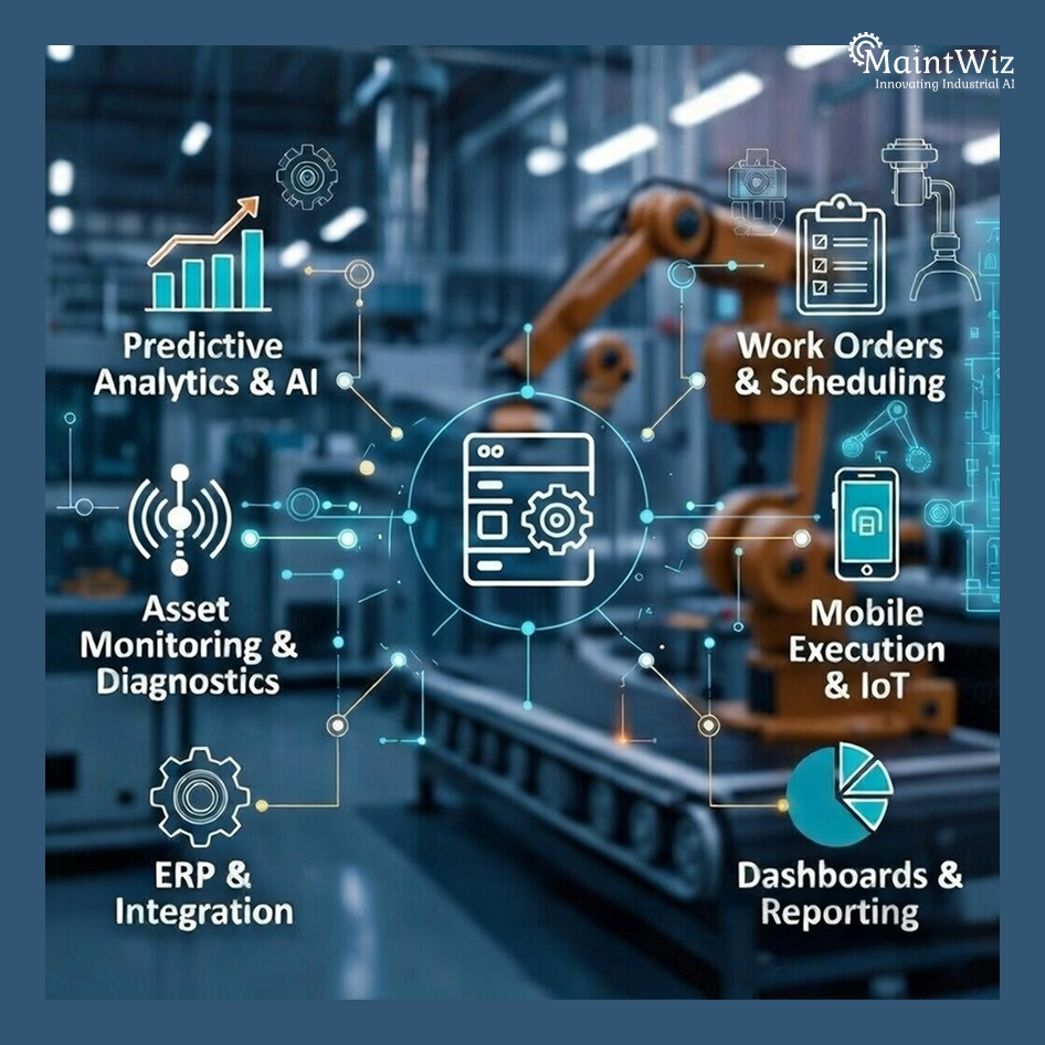 AI-powered CMMS enabling digital TPM execution with real-time insights and predictive maintenance