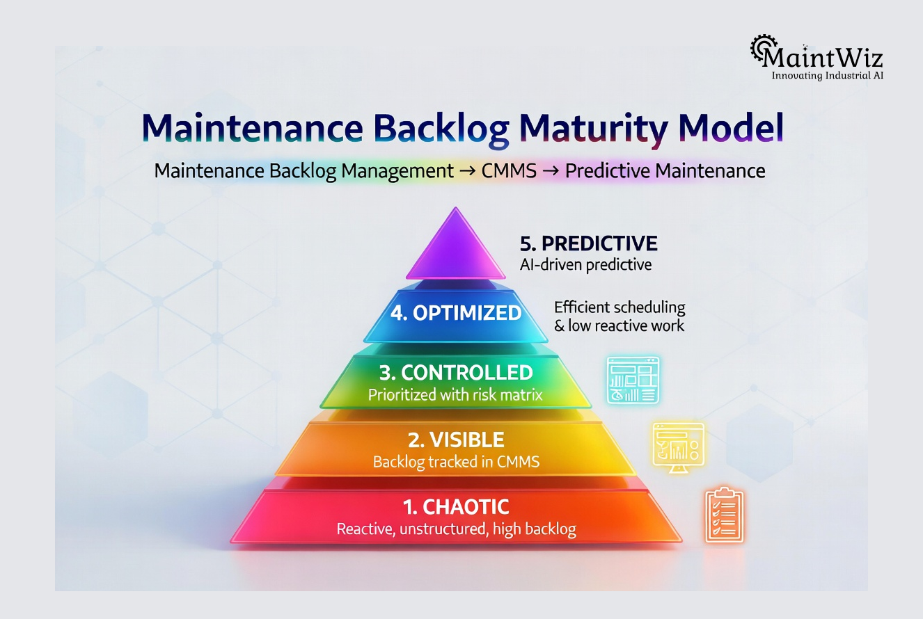 Maintenance backlog maturity stages from reactive to optimized