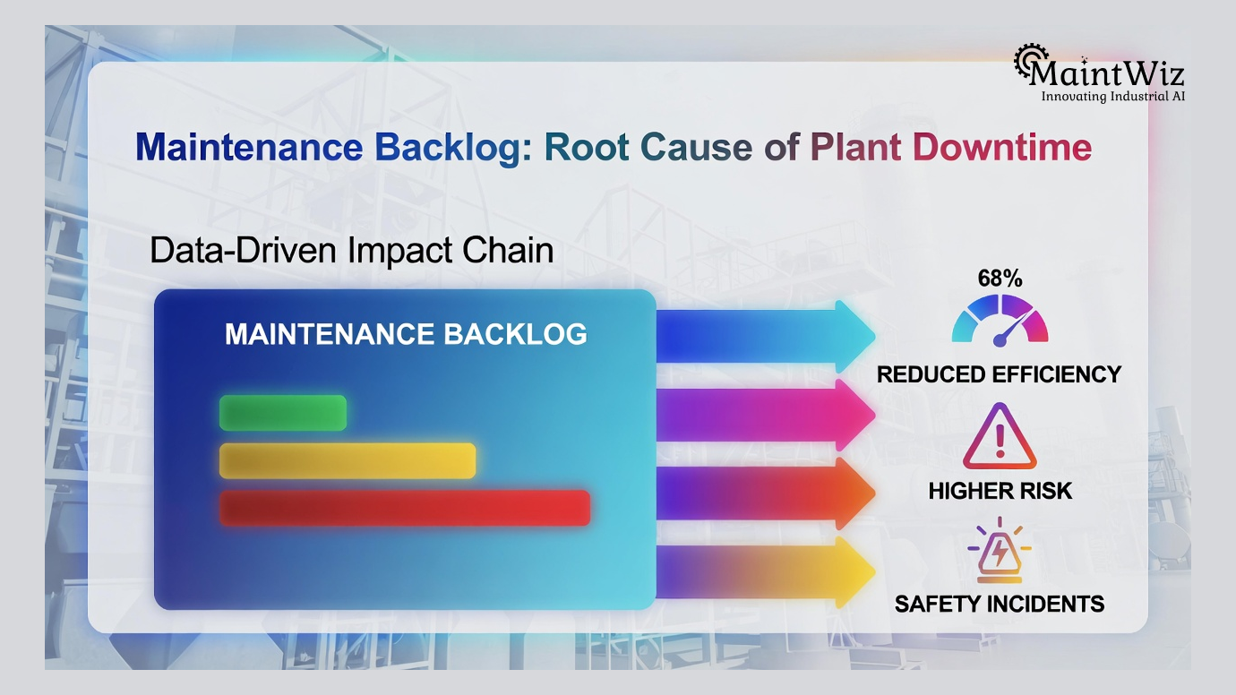 Maintenance backlog leading to plant downtime and operational risk
