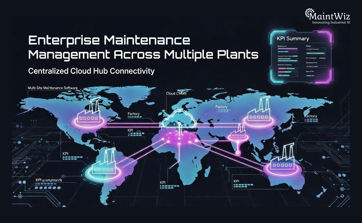 Multi-site enterprise maintenance management with centralized cloud CMMS