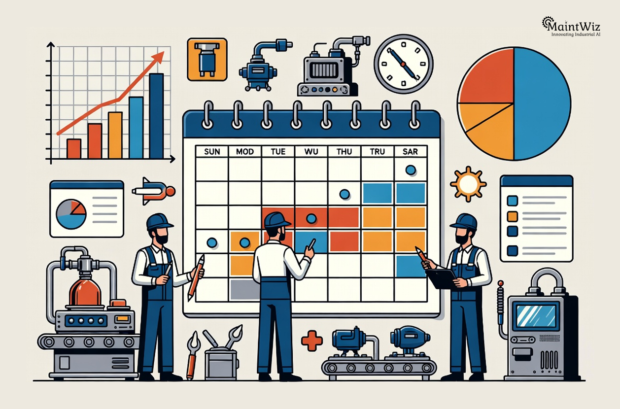 Manufacturing maintenance shutdown planning balancing production schedules and equipment servicing.