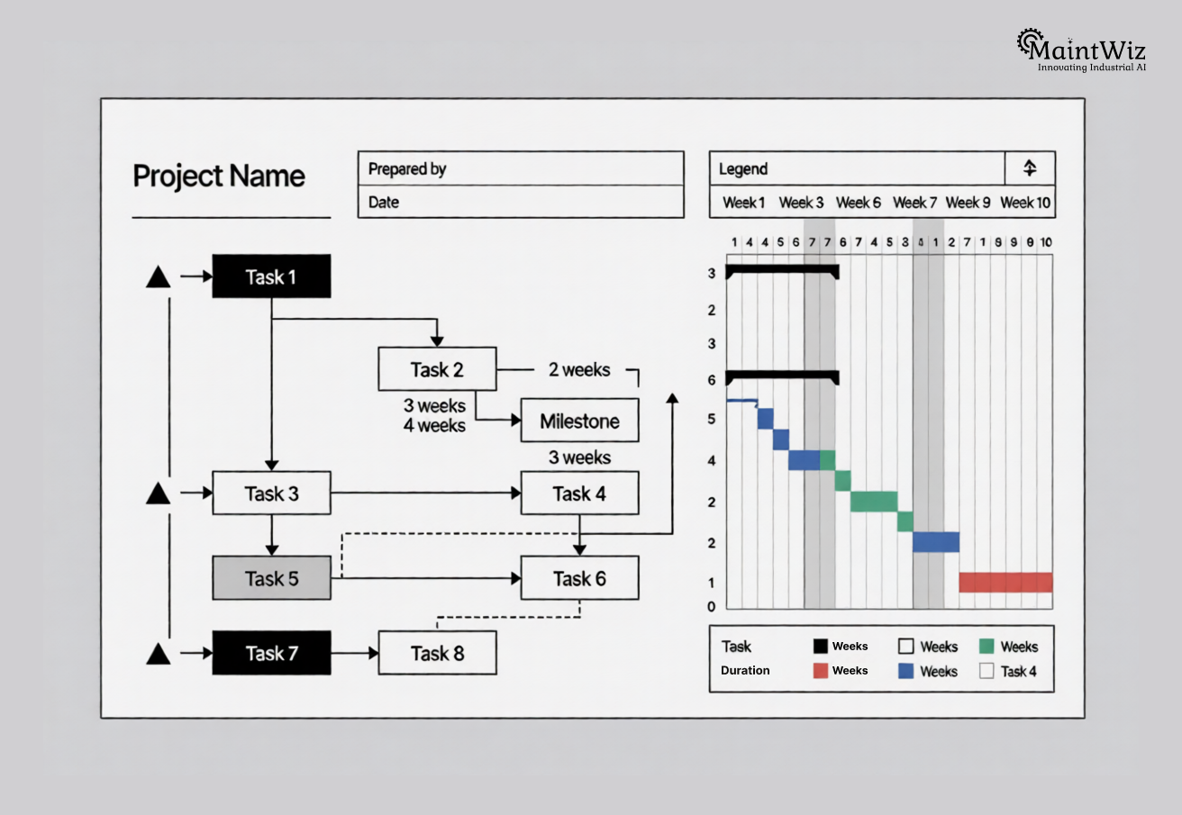 Framework of shutdown gantt chart components