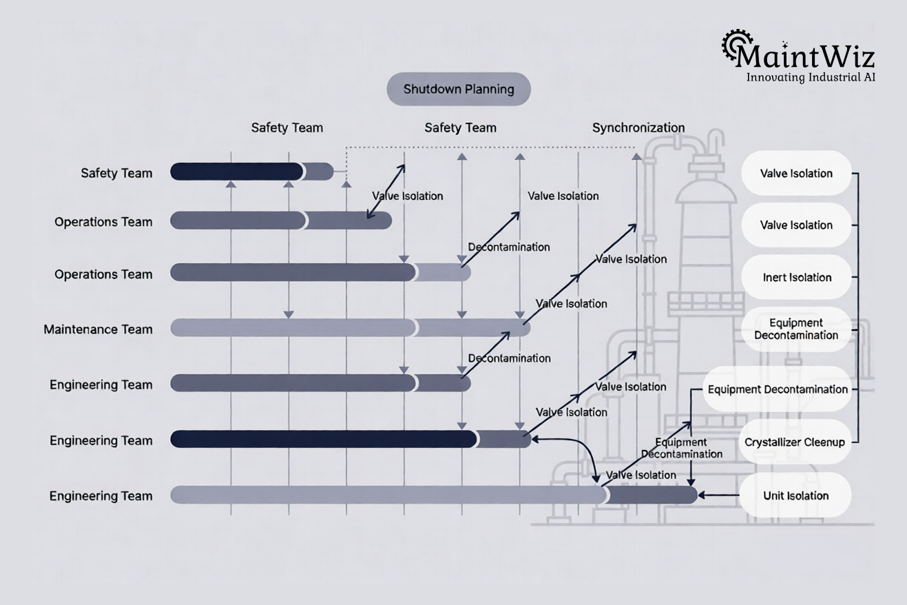 Parallel workstreams in shutdown scheduling