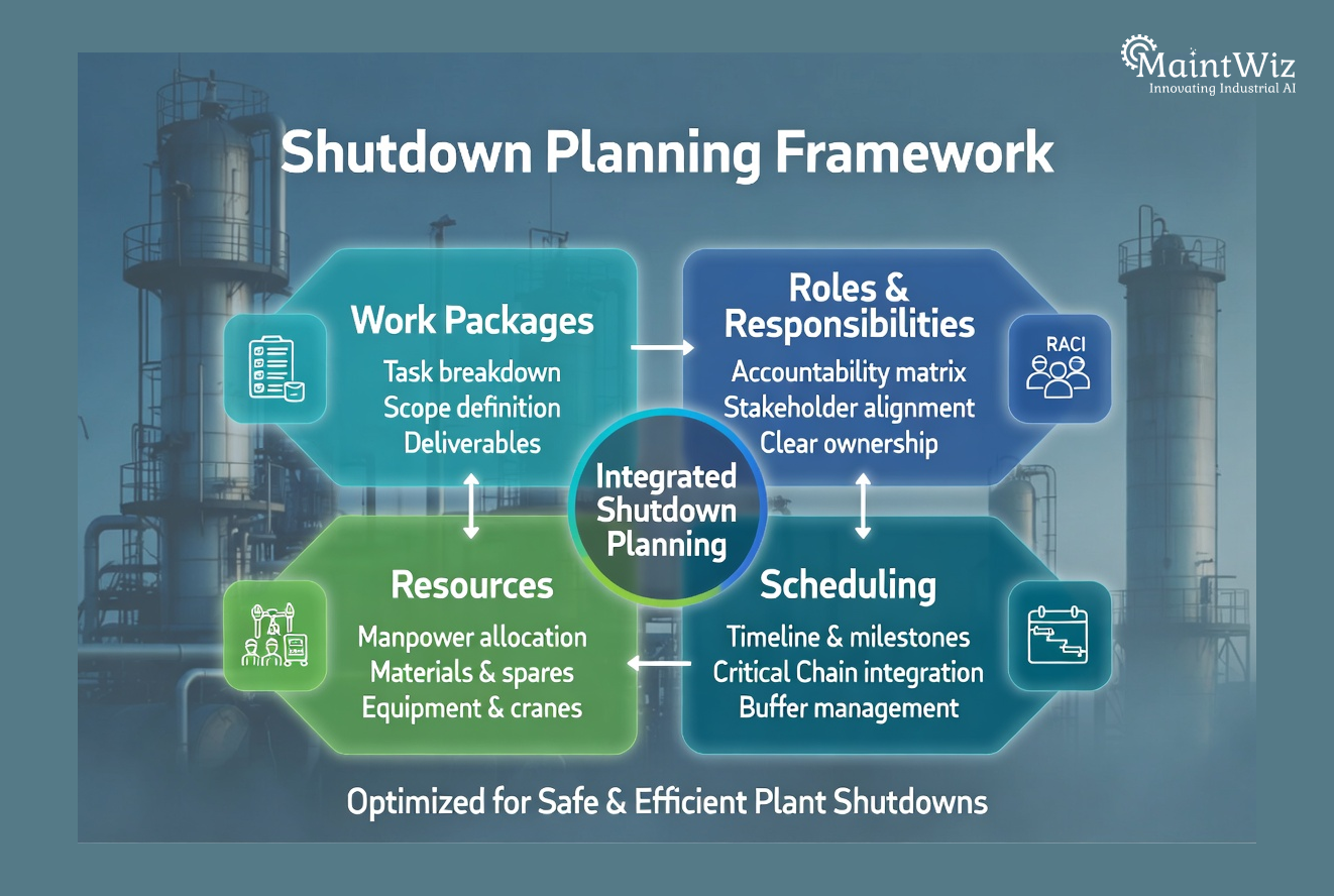 Framework showing key elements of shutdown planning