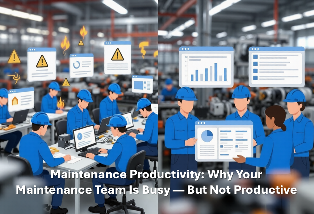 busy vs productive maintenance team infographic