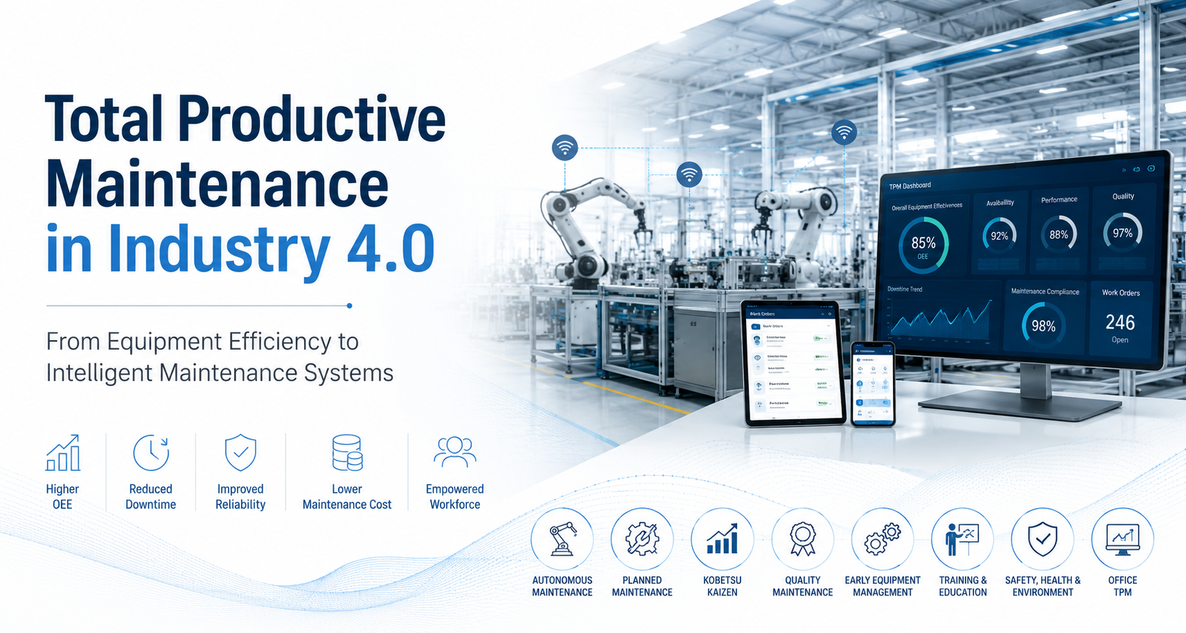 total productive maintenance industry 4.0 smart factory CMMS predictive maintenance