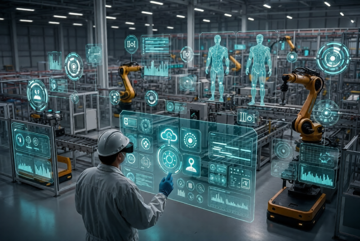 IIoT CMMS integration enabling predictive maintenance in a smart manufacturing factory
