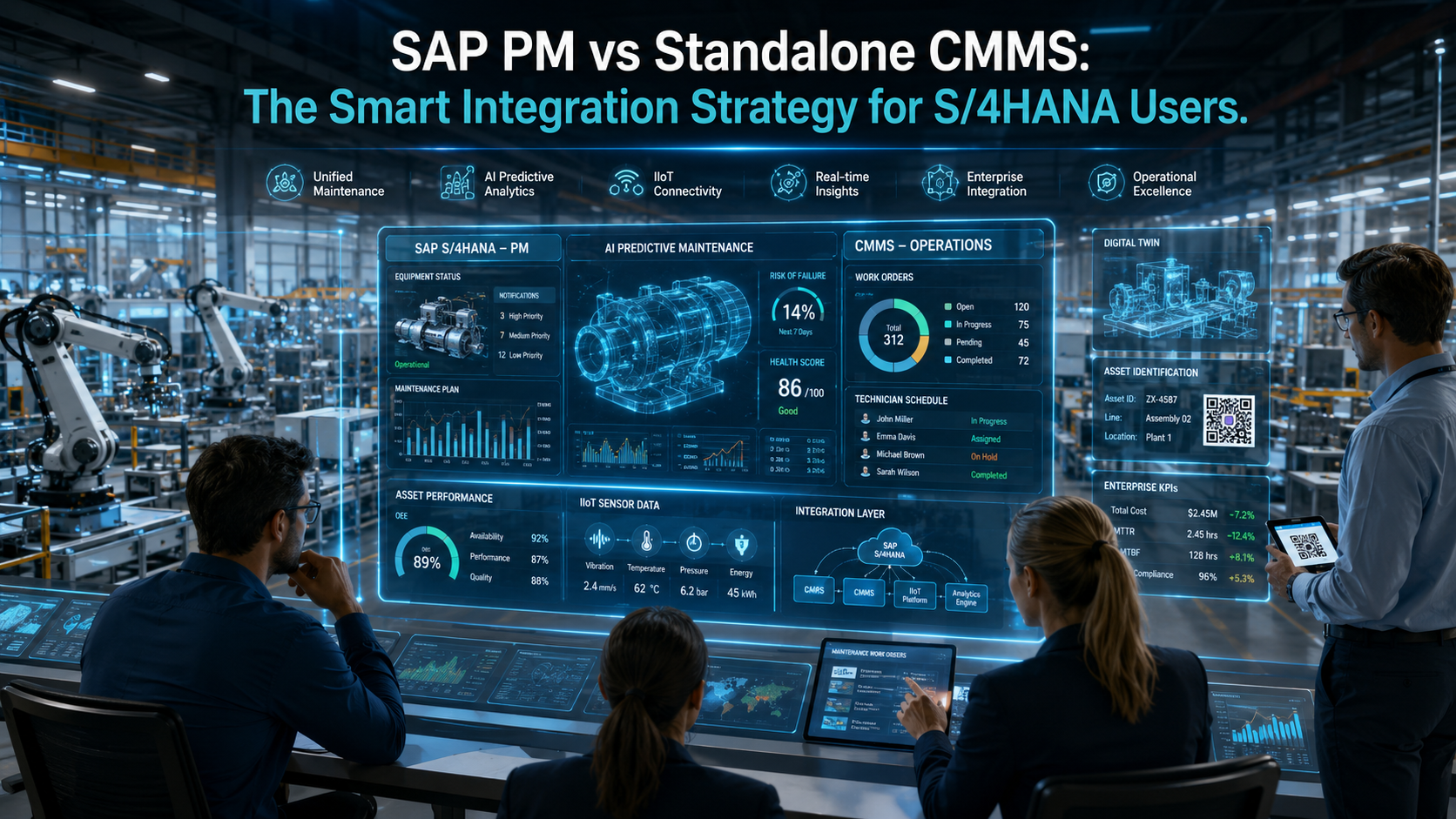 SAP PM integrated with standalone CMMS in a smart factory