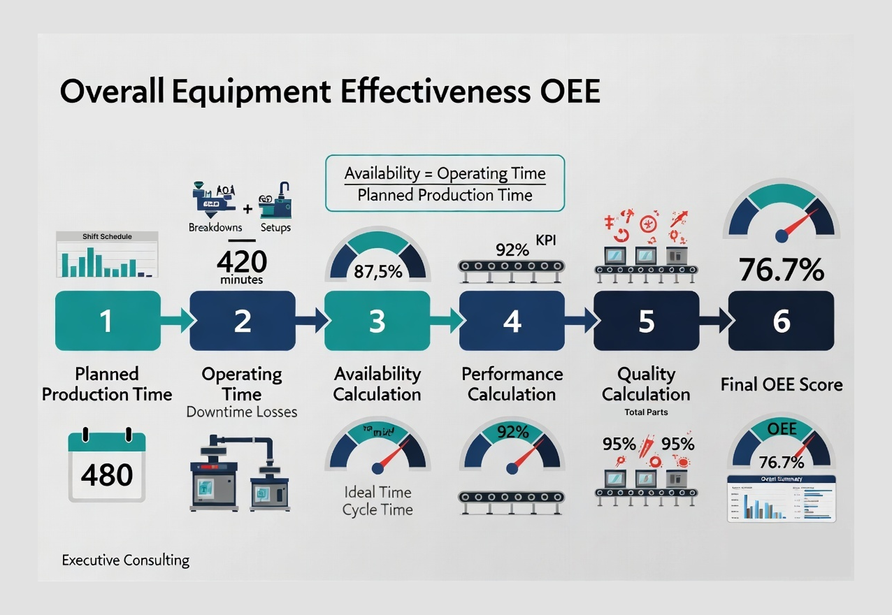 Six Big Losses reducing Overall Equipment Effectiveness