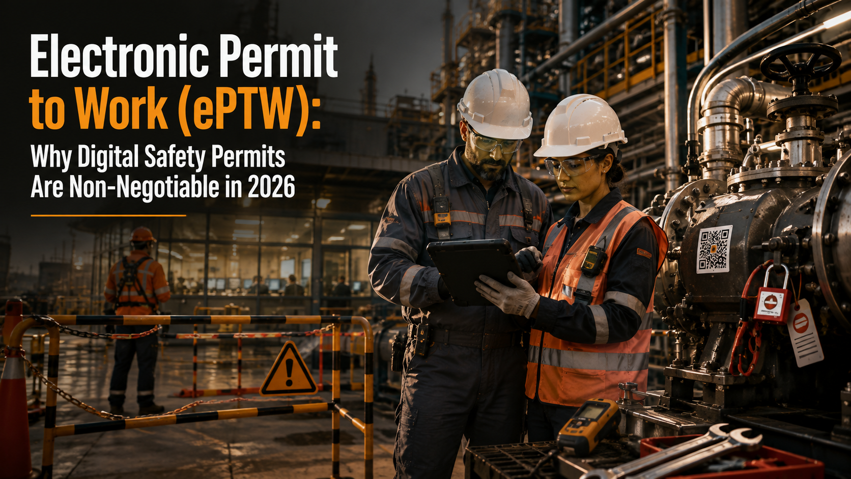 Electronic permit to work system controlling high-risk maintenance activities in an industrial plant