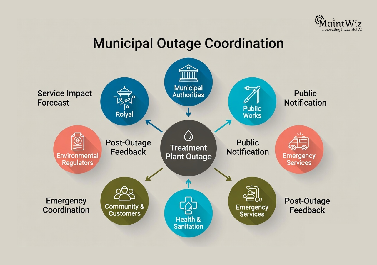 Municipal stakeholder coordination framework for water treatment plant outages