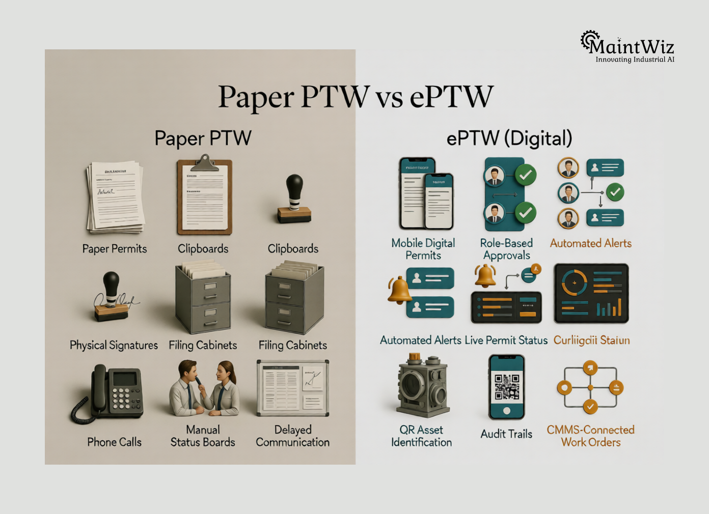 Comparison of paper permit to work and electronic permit to work processes