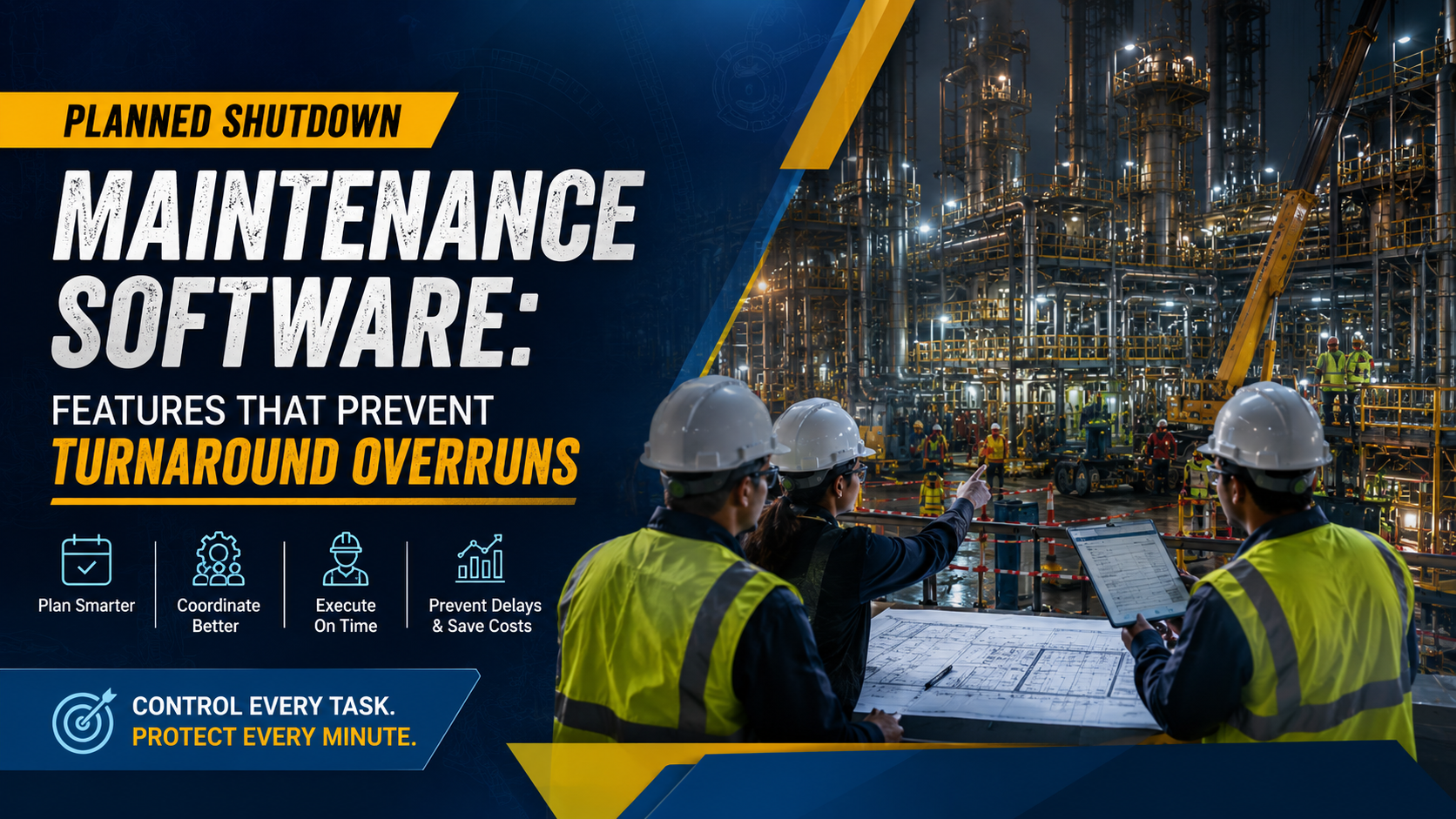 Planned shutdown maintenance software for preventing turnaround overruns