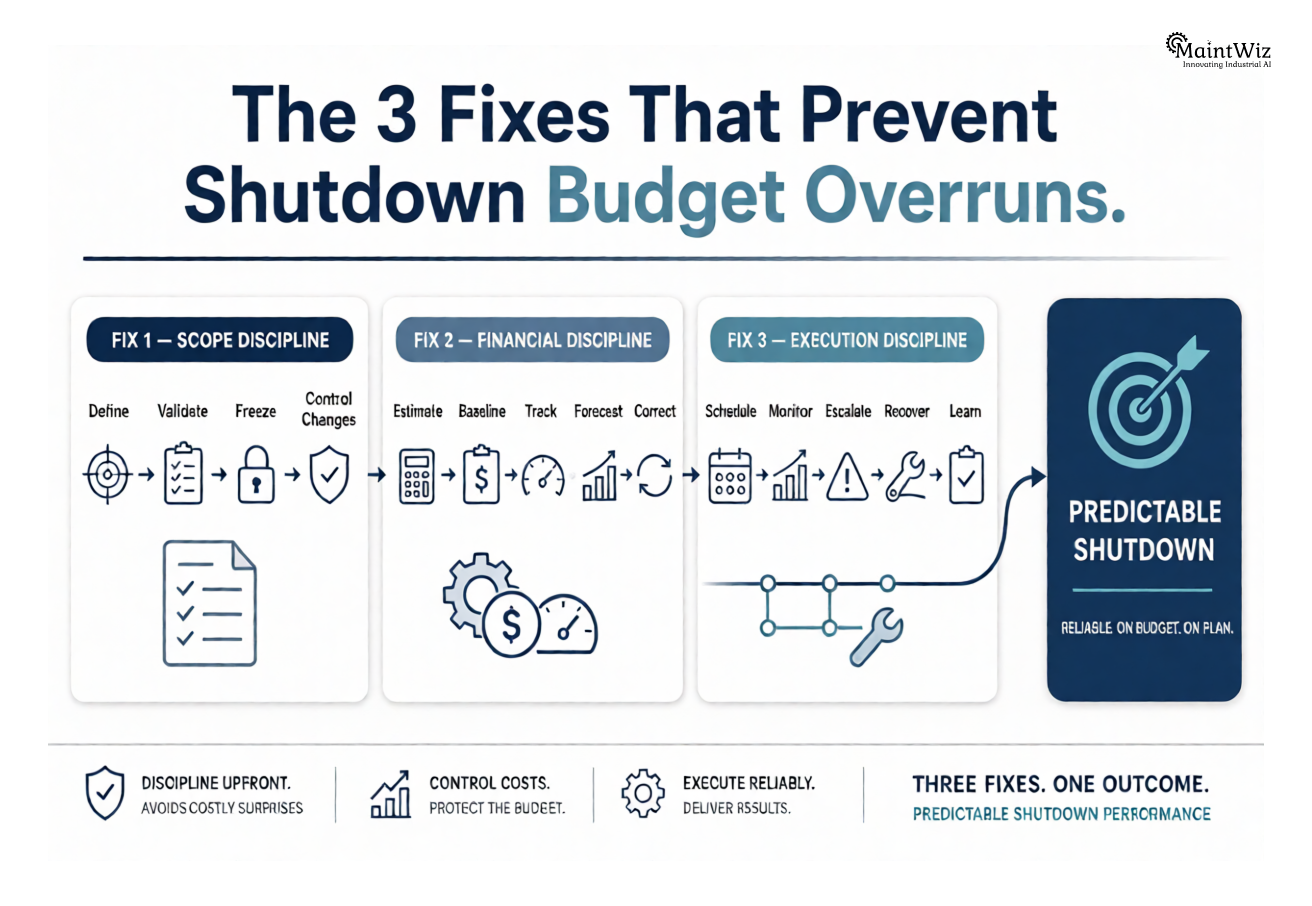 Three fixes for preventing plant shutdown budget overruns through scope, financial, and execution discipline