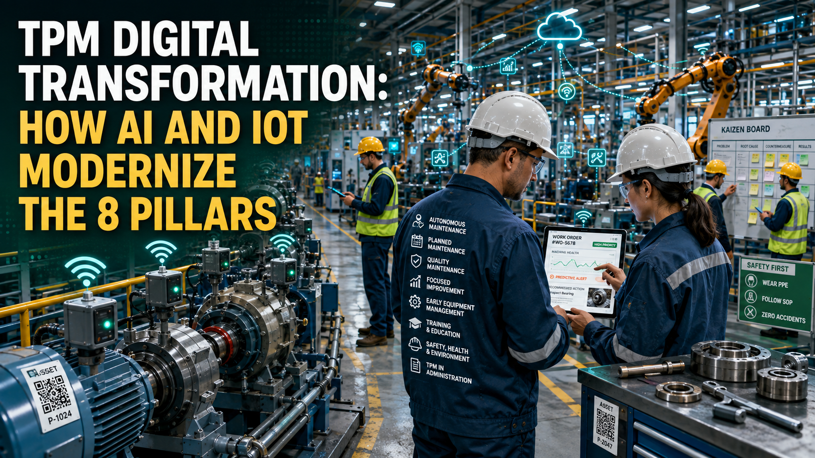 TPM digital transformation using AI and IoT across smart factory maintenance operations
