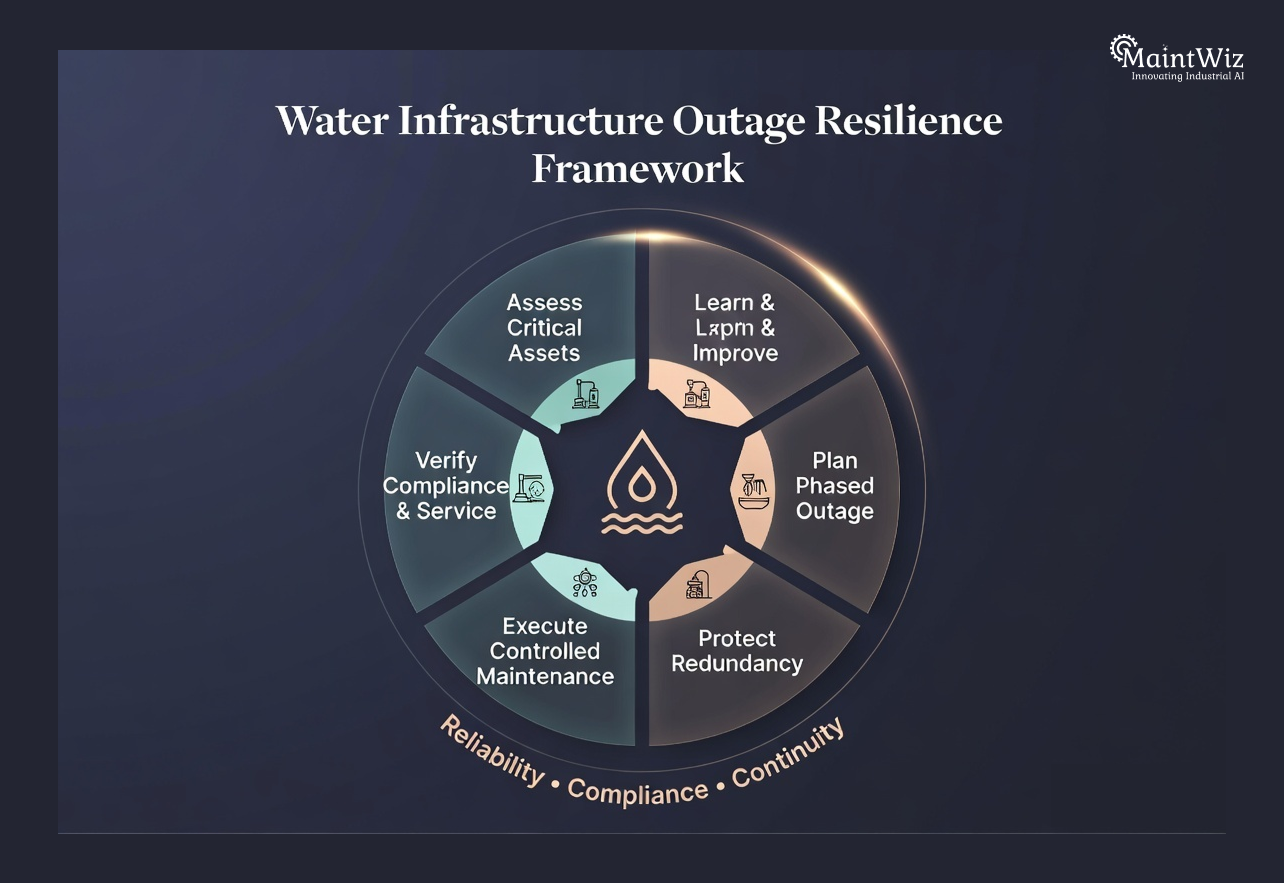 Water infrastructure outage resilience and continuous improvement framework