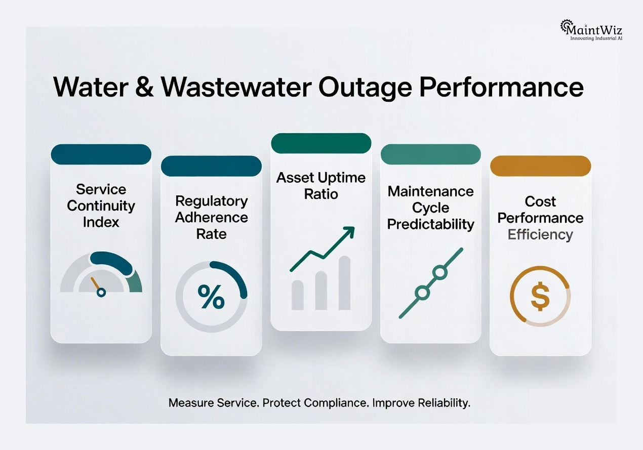 Water and wastewater treatment plant outage KPI performance scorecard